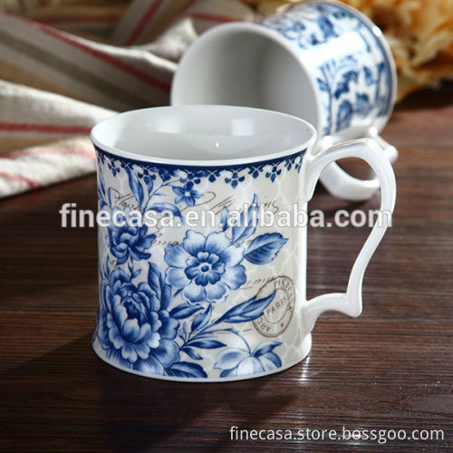 12OZ Elegant New Bone China Bulk Light Blue Coffee Mug of Blue Dream
